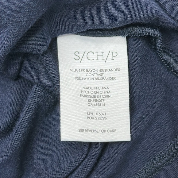 Cabi 5071 Navy Blue Sleeveless V Neck Double Drape Ruched Bodycon Top Size Small - Picture 6 of 8